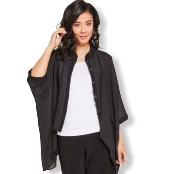 Sympli Black Button Down Shirt for Women - Picture 2 of 9